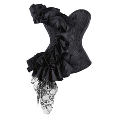 Retro Medieval Satin Lace Corset Court Shapewear Cosplay Outfits Halloween Party Suit