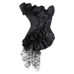 Retro Medieval Satin Lace Corset Court Shapewear Cosplay Outfits Halloween Party Suit