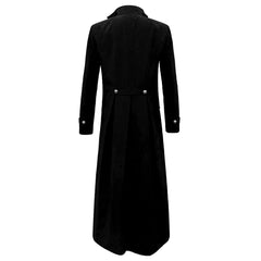 Retro Medieval Steampunk Gothic Men Black Jacket Cosplay Outfits Halloween Party Suit