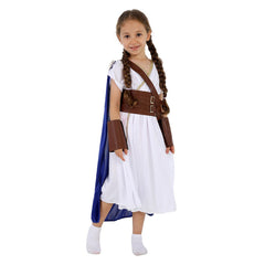 Retro Renaissance Moon Goddess Cosplay Kids Girls Dress Outfits Halloween Carnival Suit