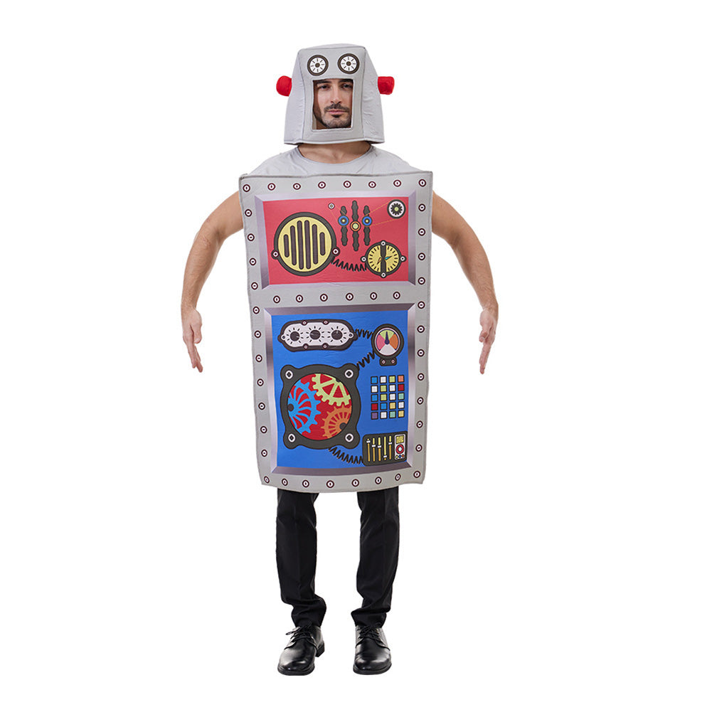 Robot Cosplay Costume Outfits With Headgear For Adult Halloween Carnival Suit