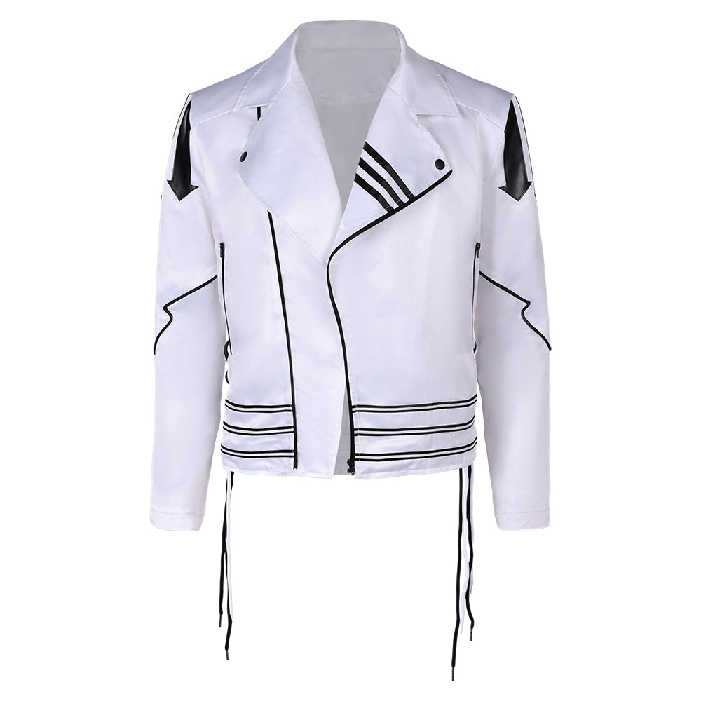Rock Band Queen Freddie Mercury White Leather Jacket Cosplay Costume Outfits Halloween Carnival Suit