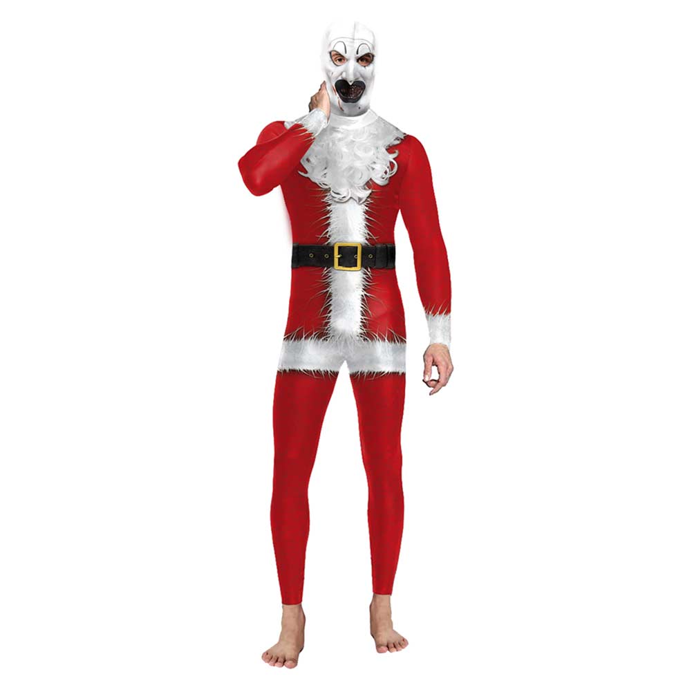 Santa Claus Terrifying Clothes With Headgear Cosplay Outfits 2024 Christmas Halloween Party Suit