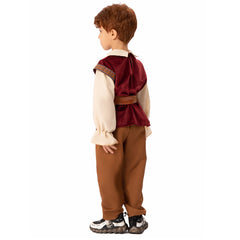 Retro Medieval Kids Boys European Stage Performance 3 Pics/Set Brown Uniform Cosplay Outfits Halloween Party Suit