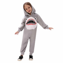 Shark Cosplay Jumpsuit For Kids Girls Boys Outfits Halloween Party Carnival Suit