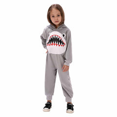 Shark Cosplay Jumpsuit For Kids Girls Boys Outfits Halloween Party Carnival Suit