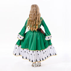 Shooter Princess Cosplay Green Dress For Kids Girls Outfits Halloween Carnival Suit