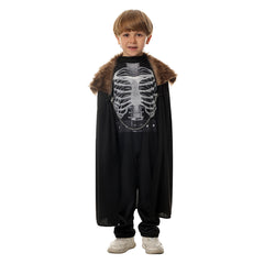 Skeleton Knight Kids Children Cosplay Outfits 4 Piece Set Halloween Party Suit