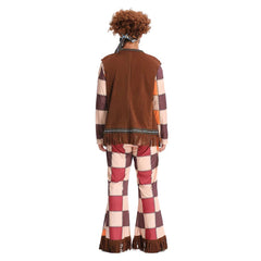 Square Checkered Hip Hop 6 Piece Clothing Set For Men Retro Cosplay Outfits Halloween Party Suit