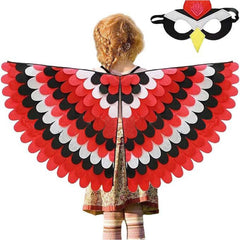 Thanksgiving Day Kids Turkey Cosplay Wings Cloak Eye Mask Set Outfits Halloween Carnival Suit