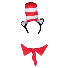 The Cat in the Hat Sean Cosplay Hair Band Bow Tie Hat Cap Set Halloween Carnival Costume Accessories Props