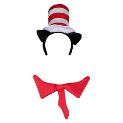 The Cat in the Hat Sean Cosplay Hair Band Bow Tie Hat Cap Set Halloween Carnival Costume Accessories Props