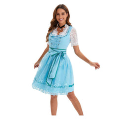 The Munich Oktoberfest Light Green Women 4 Piece Set Dress Cosplay Outfits Halloween Party Suit