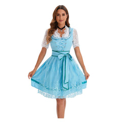 The Munich Oktoberfest Light Green Women 4 Piece Set Dress Cosplay Outfits Halloween Party Suit