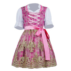 The Munich Oktoberfest Pink Beer Festival Dress Cosplay Costume Outfits Halloween Carnival Suit