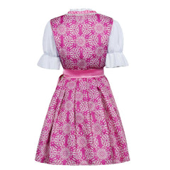 The Munich Oktoberfest Pink Beer Festival Dress Cosplay Costume Outfits Halloween Carnival Suit