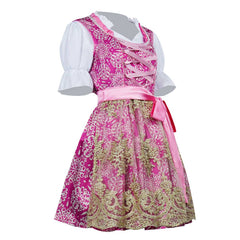 The Munich Oktoberfest Pink Beer Festival Dress Cosplay Costume Outfits Halloween Carnival Suit