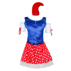 The Munich Oktoberfest Polka Dot Women's Beer Dress With Hat Cosplay Outfits Halloween Party Suit