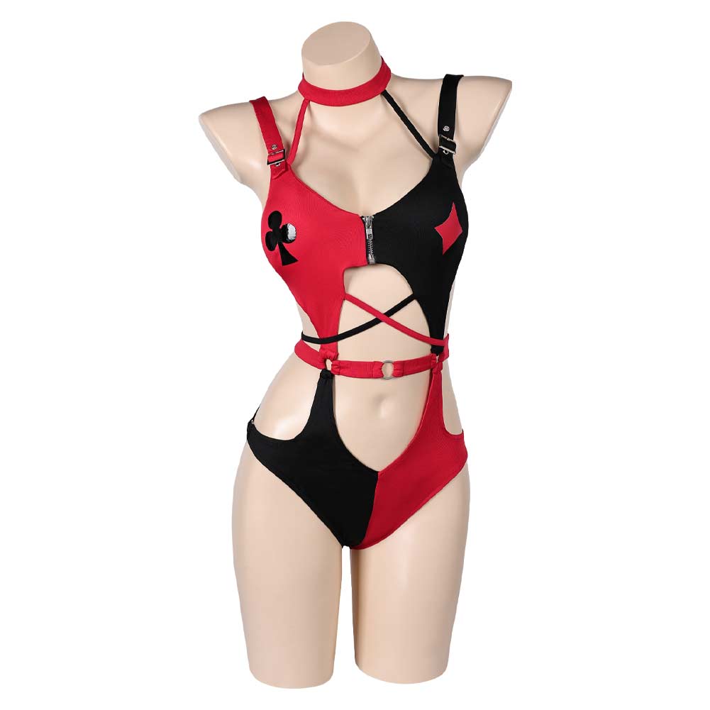 Ugly Girl Harley Quinn One-piece Swimsuit Lingerie for Women Cosplay Costume Outfits Halloween Carnival Suit