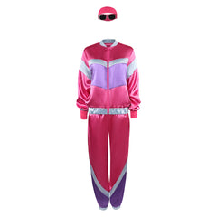 Unisex 80s Rose Red Sportswear 5 Piece Set Cosplay Outfits Halloween Party Suit