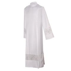 White Sheer Lace Pastor Uniform God Father Robe Cosplay Costume Outfits Halloween Carnival Suit