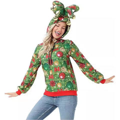 Women 2024 Christmas Sweatshirt Pullover Hoodie Halloween Carnival Cosplay Costume