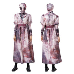 Women Ghost Bride Cosplay Long Dress 5 Piece Set Outfits Halloween Carnival Suit