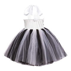 Zebra Kids Girls 5 Piece Tutu Mesh Grey Dress Set Cosplay Costume Outfits Halloween Carnival Suit