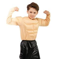 Kids Boys Muscle Cosplay T-shirt Halloween Carnival Party Disguise Suit