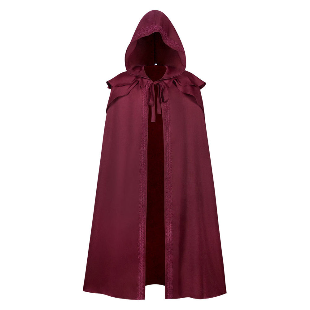 Medieval Renaissance Gothic Hooded Cloak Cosplay Costume Halloween Carnival Party Disguise Suit