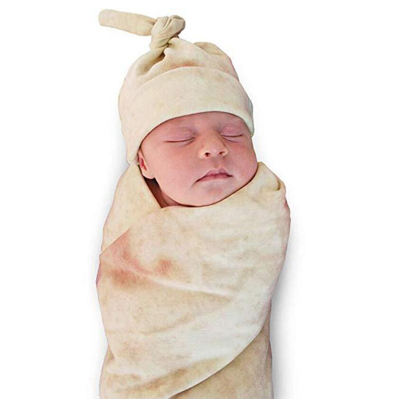 Burrito Wrap Novelty Blanket, Comfort Food Creations Burrito Wrap Novelty Blanket Perfectly Round Tortilla Throw - INSWEAR
