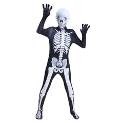 Kids Children Skeleton Skull Jumpsuit Cosplay Costume Outfits Halloween Carnival Suit - INSWEAR