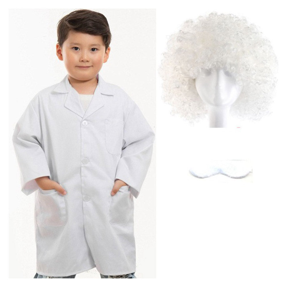 Einstein Scientist Kids Children Cosplay Costume Outfits Halloween Carnival Party Disguise Suit