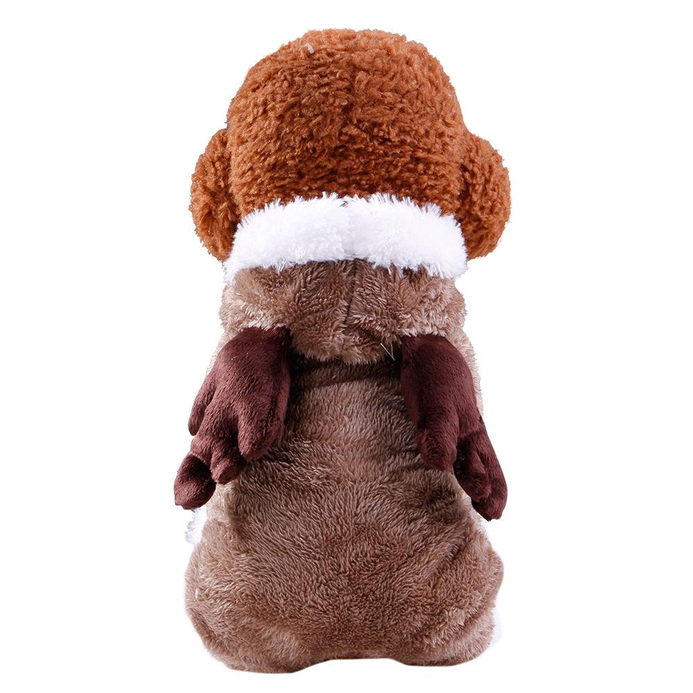 Pet Christmas Clothes Puppy Kitten Winter Warm Clothes Christmas Reindeer Role-playing Funny Dress Up Clothes - INSWEAR
