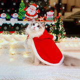 Pet Christmas Santa Cloak Cape Soft Classic Cute Pet Dress Outfit Fun Cloak New Year Pet Costume Cloak - INSWEAR