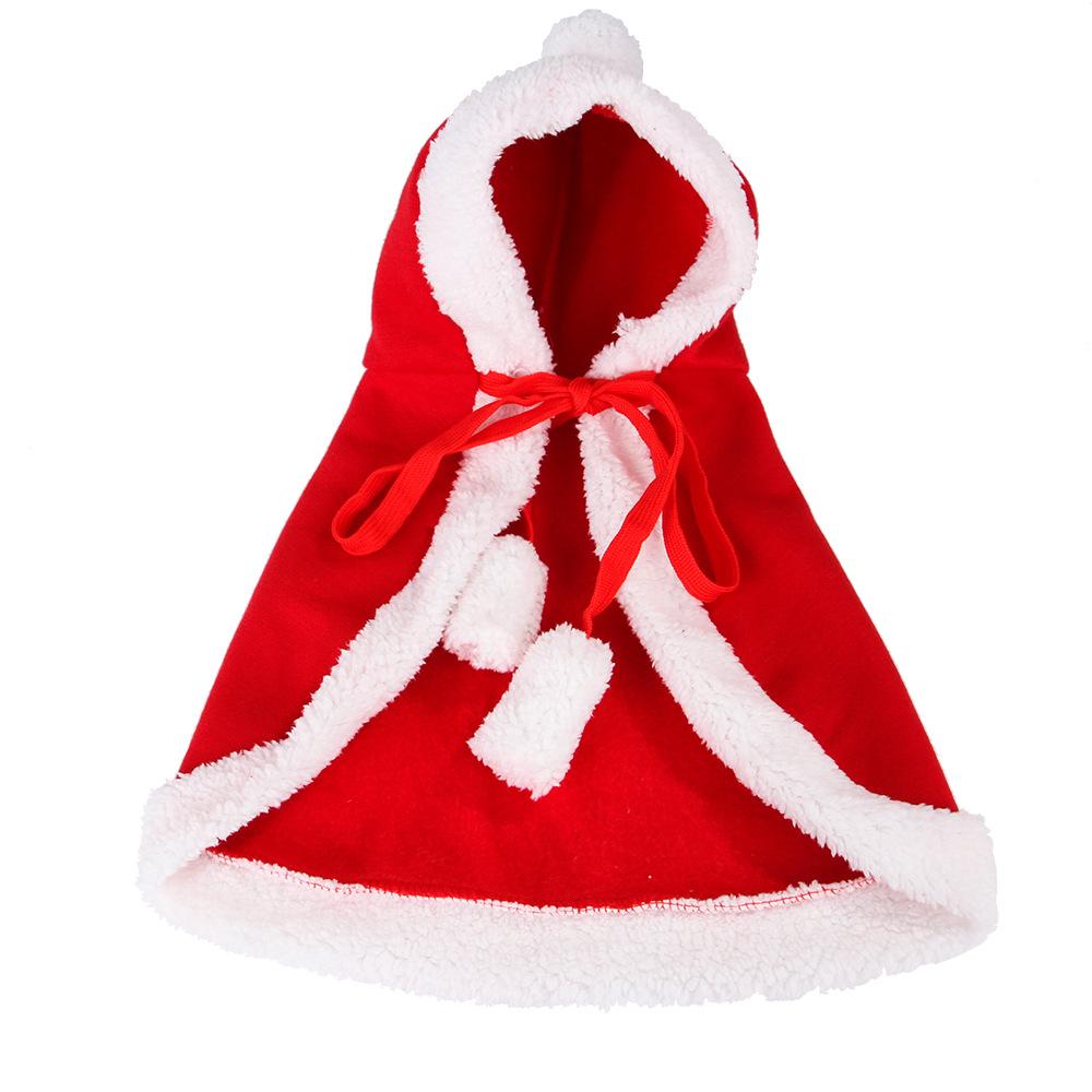 Pet Christmas Santa Cloak Cape Soft Classic Cute Pet Dress Outfit Fun Cloak New Year Pet Costume Cloak - INSWEAR