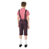 Children‘s Red Plaid Shirt Beer Strap Pants Cosplay Costume Outfits Halloween Carnival Party Disguise Suit