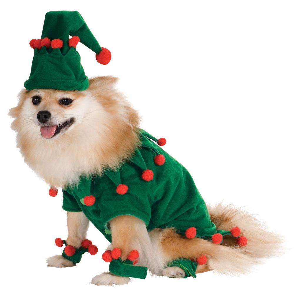 Pet Christmas Clothes Puppy Kitten Winter Warm Clothes Christmas Elf Role-playing Funny Dress Up Clothes - INSWEAR