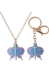 JoJo’s Bizarre Adventure Stone Ocean Jolyne Cujoh Butterfly Key Chain Necklace Gifts