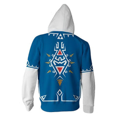 Unisex Link Hoodies The Legend of Zelda Breath of The Wild Zip Up 3D Print Jacket Sweatshirt - INSWEAR