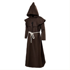 Medieval Monk Robe Priest Robe Cloak Jumpsuit Fancy Outfit Halloween Carnival Suit - INSWEAR
