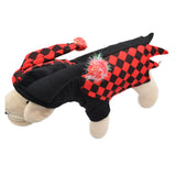 Pet Halloween Cosplay Costume Red and Black Checked Outfit Harley Quinn Clown Cosplay Costume - INSWEAR