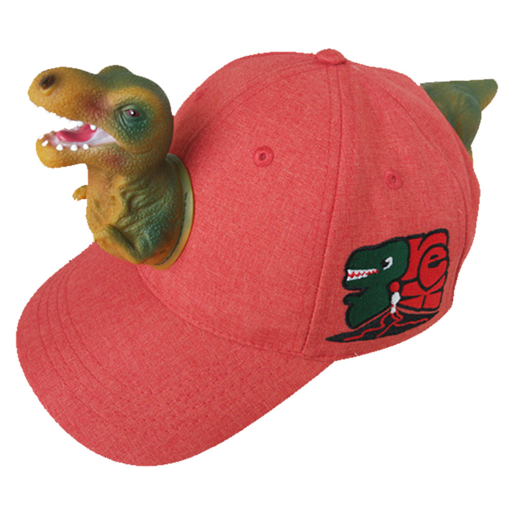 Kids Summer Adjustable Snap Back Flat Brim Outdoor Baseball Cartoon Hat Dinosaur Hip Hop Cap - INSWEAR