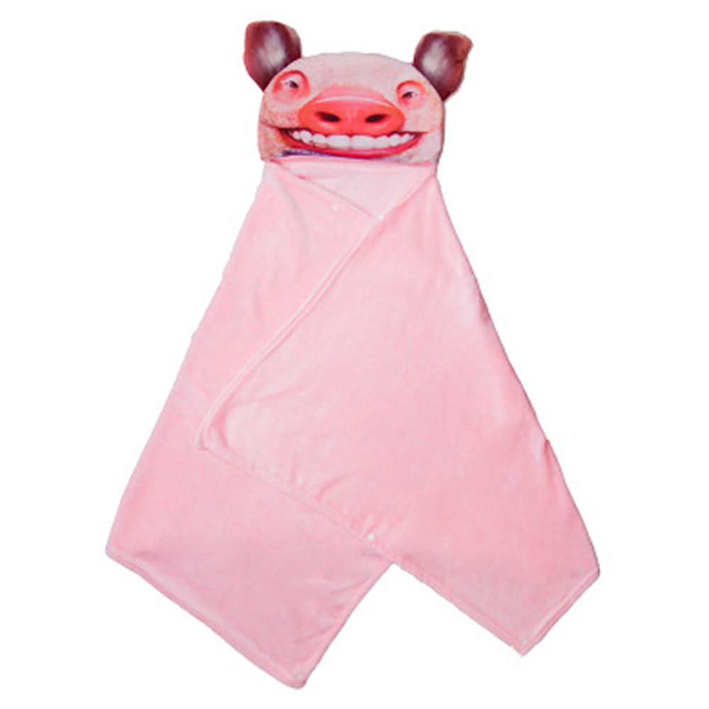 Animals Hooded Cloak Plush Wearable Blanket Cartoon Clothes Accessory Creative Gift - INSWEAR