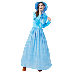 Women Pioneer Dress Colonial Prairie Costume Fancy Dress - INSWEAR
