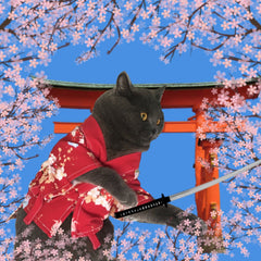 Japanese Style Little Pet Kimono Haori Cosplay Skirt Cherry Blossom Flower Decoration Pet Cute Daily Clothing - INSWEAR