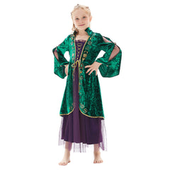 Kids Girls Hocus Pocus Winifred Sanderson Cosplay Costume Fancy Carnival Dress Outfits - INSWEAR