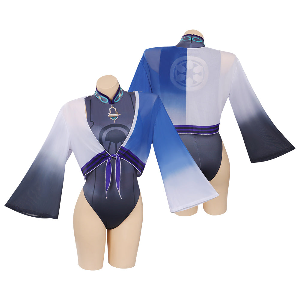 Genshin Impact Scaramouche Cosplay Coatume Jumpsuit Cloak Swimwears  Halloween Carnival Suit