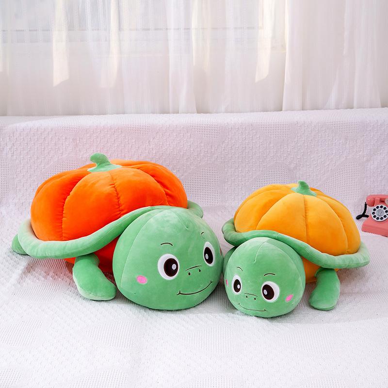 Cartoon Pumpkin Turtle Plush Toy Funny Turtle Plush Doll Household Throw Pillow Lovely Pumpkin Turtle Bolster - INSWEAR