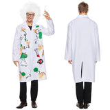 Funny  Kids Children Scientist Cosplay Costume Wig Outfits Halloween Carnival Suit